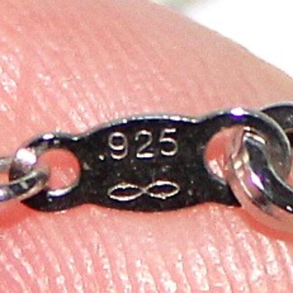 Sterling Silver Casual Cubic Zirconia Necklace 18 Inches - Picture 6 of 7